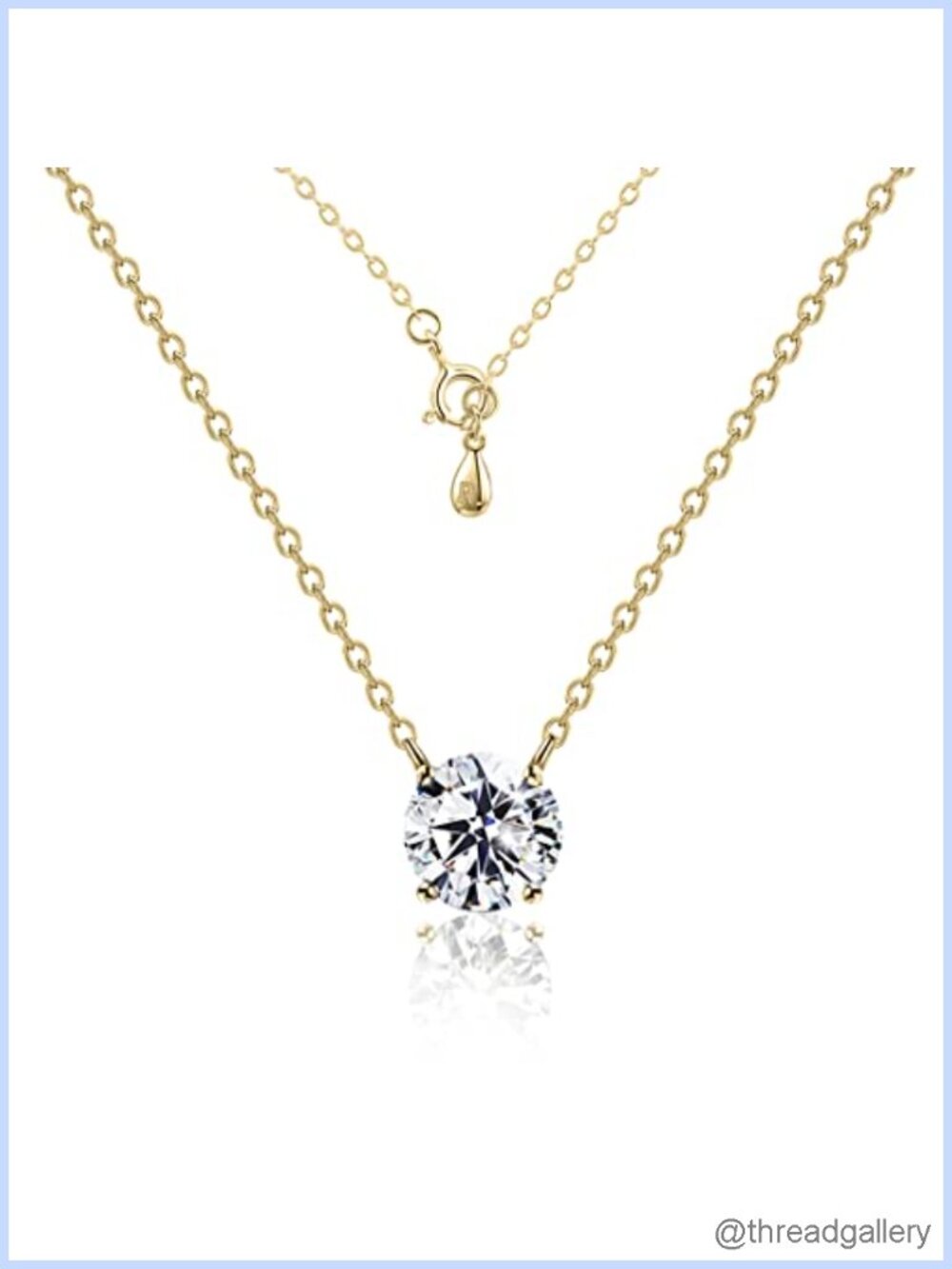 925 Sterling Silver CZ Solitaire Pendant Necklace Hypoallergenic